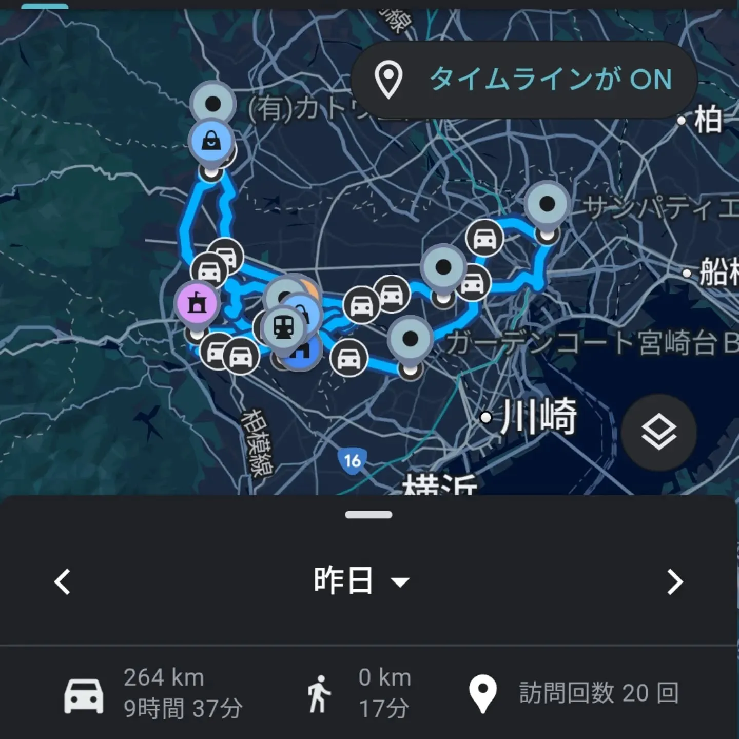 昨日今日とえげつない距離を移動しているという…